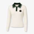 Malbon Preserve Point Collar Knit Ivory front view