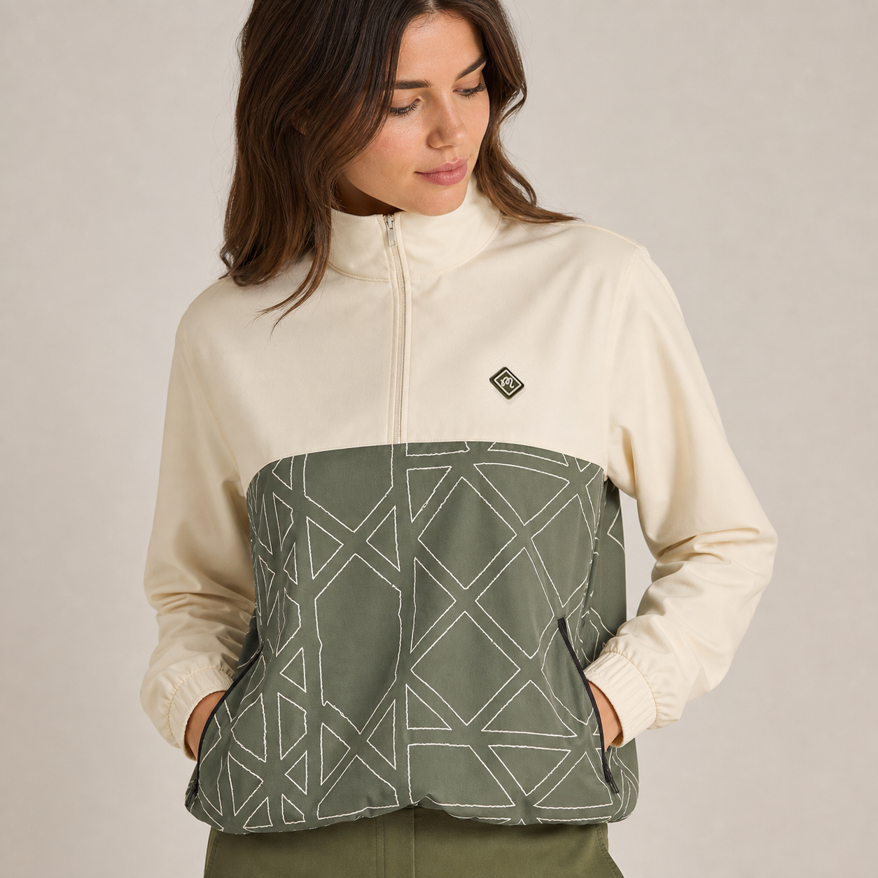 Malbon Rosa Pullover Olivine logo and garment detail