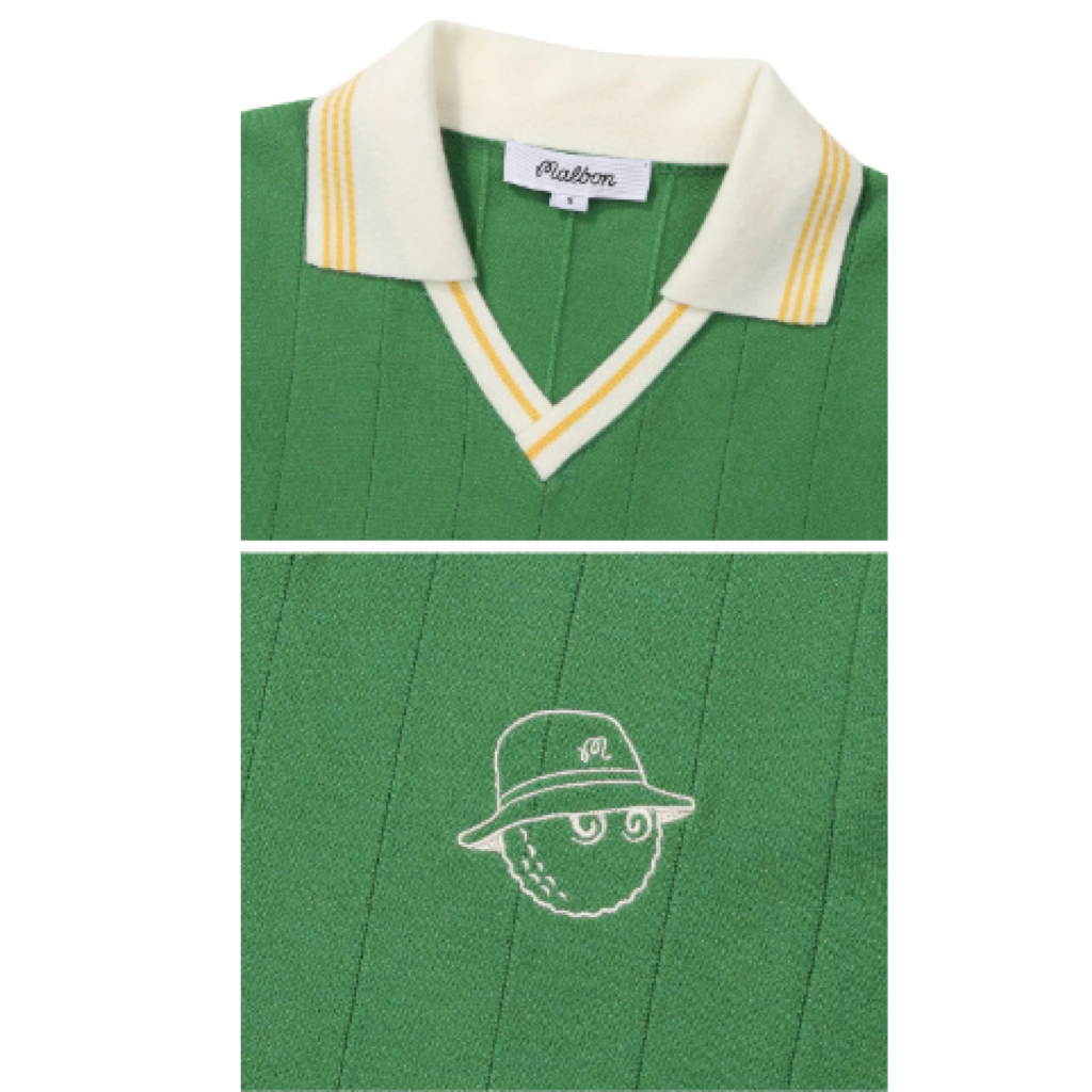 Malbon Striped Knit Polo Green product view