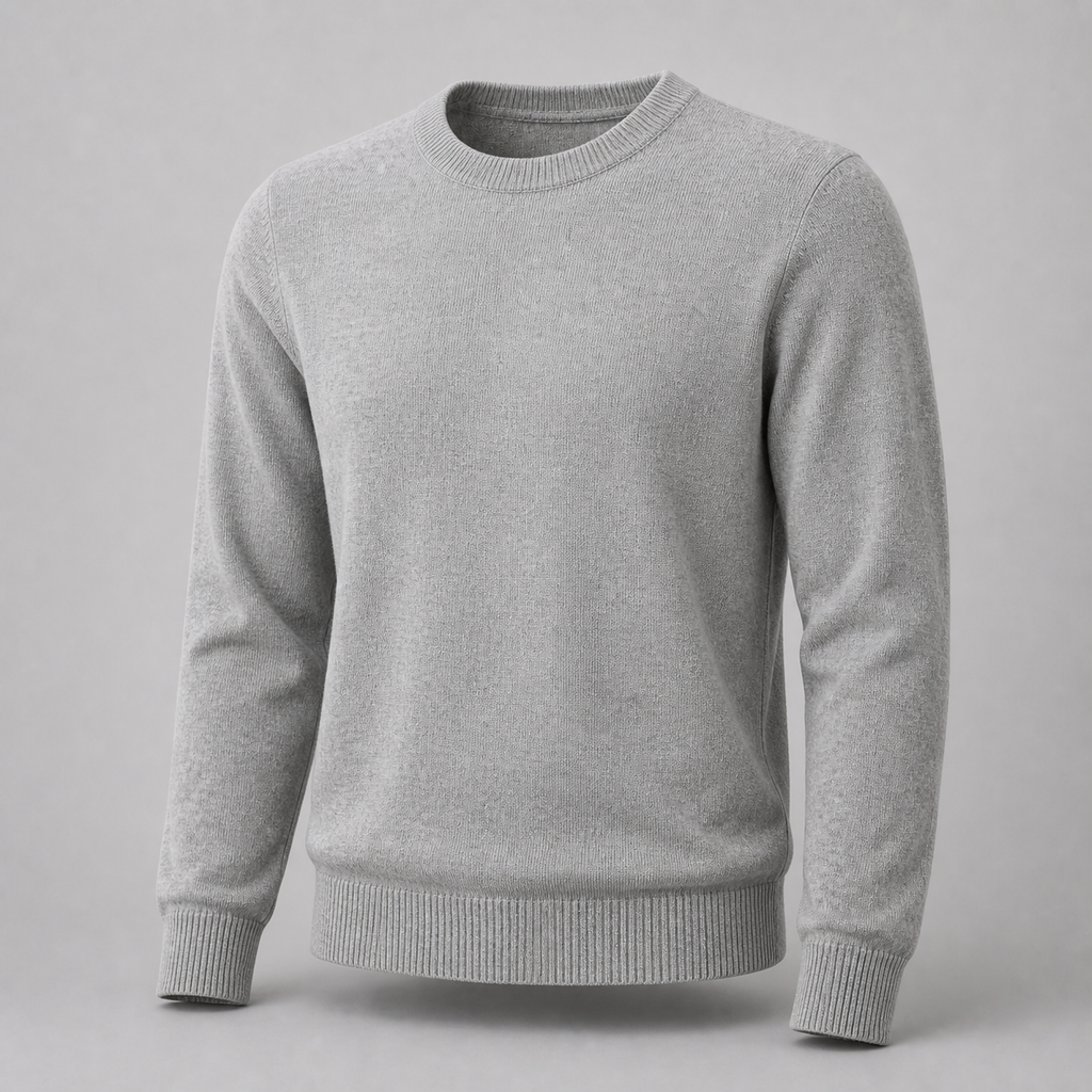 Malbon Studio Seoul Double-Knit Men's Pullover Grey model wearing golf apparel