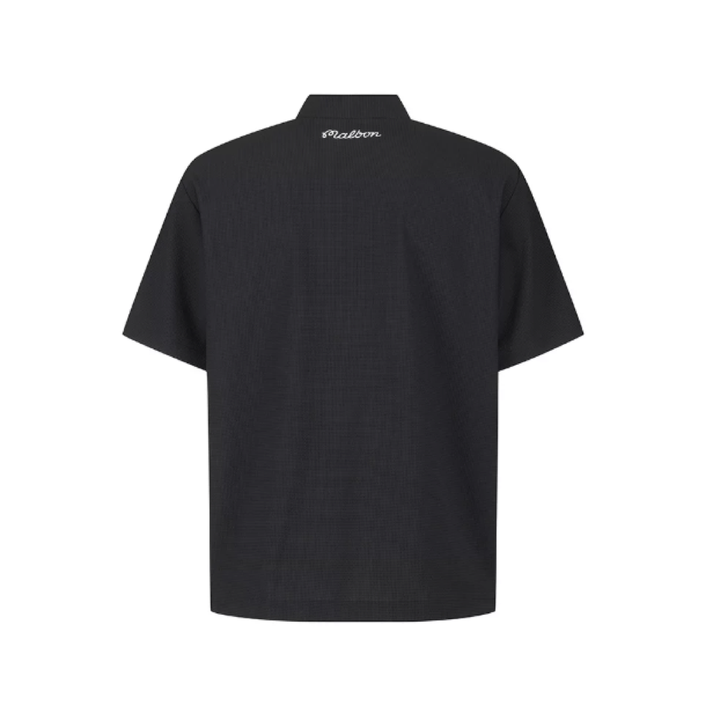 Malbon Studio Seoul Seersucker-Knit Hybrid Windshirt Black product view