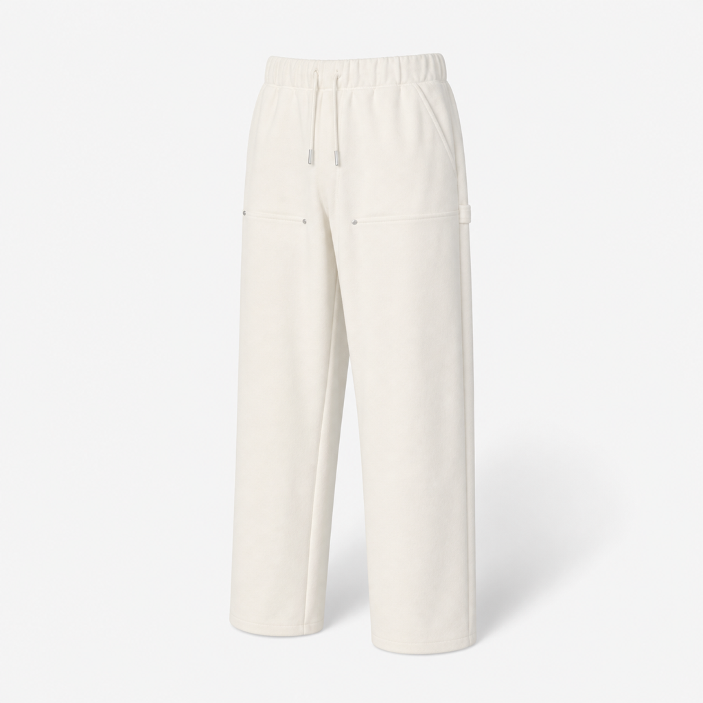 Malbon Studio Seoul Tour Divot French Terry Sweatpant Ivory front product view