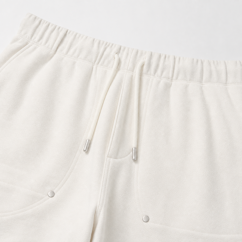 Malbon Studio Seoul Tour Divot French Terry Sweatpant Ivory detail view