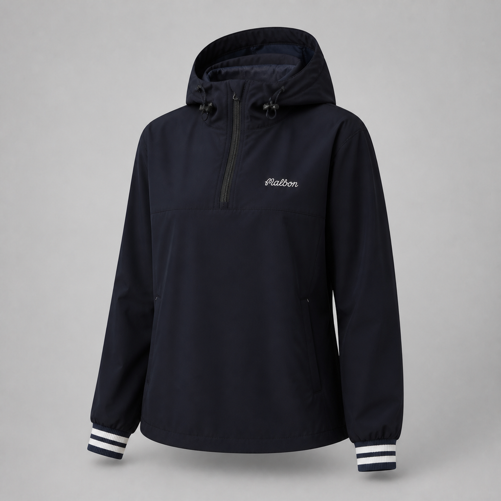 Malbon Studio Seoul Woven Anorak Navy model wearing golf apparel