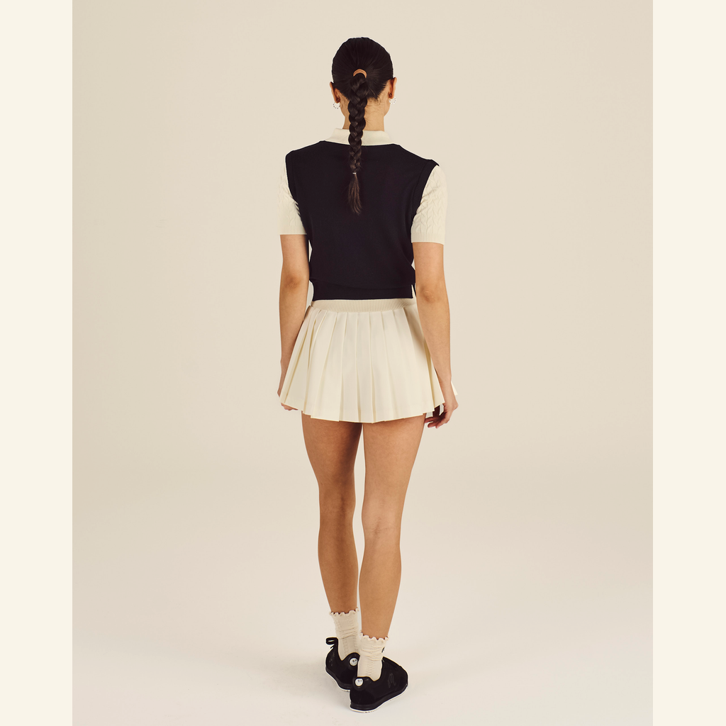 Malbon Veronica Polo Black Onyx Cream back view