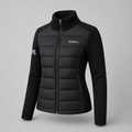 Malbon Golf Women's Knit Down Jacket Black model wearing golf apparel